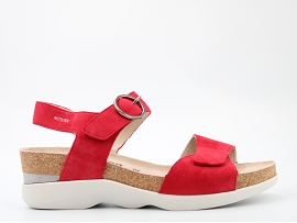 2750 COT3STRAPU ORIANA:NUBUCK/ROUGE//CUIR/GOMME