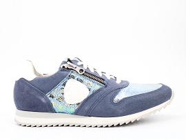 BEATLES RIVER:CUIR METALISE/BLEU//TEXTILE/GOMME