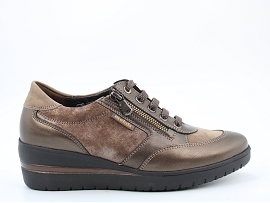 0F03 PATRIZIA:CUIR METALISE/TAUPE//TEXTILE/GOMME