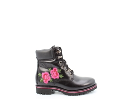 LAILA PANAMA 03 ROSE:CUIR/NOIR//CUIR/GOMME