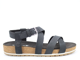 ROADTRIP MALIBU WAVES ANKLE SANDAL:NUBUCK/NOIR/CAE/TEXTILE/GOMME