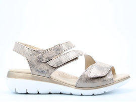 BAISLEY E KLODIA:CUIR METALISE/TAUPE/SUE/CUIR/GOMME
