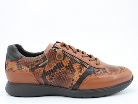 ORIANA MONIA:CUIR IMPRESSION REPTILE/MARRON/SUH/CUIR/GOMME