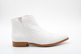8800122 SEDGE:CUIR/BLANC//CUIR/ELASTHOMERE
