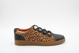 CASTLE ISLAND J 2 STRAP BERNAC:CUIR/NOIR//CUIR/GOMME