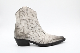 ALRIGHT K200607 205:CUIR IMPRESSION REPTILE/BLANC//CUIR/ELASTHOMERE