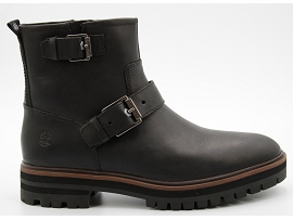 MABELIE LONDON SQUARE BIKER:CUIR/NOIR//TEXTILE/GOMME