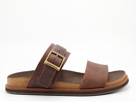 DRIFTRAIL K101039 AMALFI VIBES 2 BAND SANDAL:CUIR/MARRON/CAE/TEXTILE/GOMME