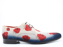 K201851 PIX TONI 1 ROSE:SUEDE/GRIS//CUIR/GOMME