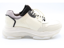 SCARMARO 66341:CUIR + AUTRES MATERIAUX/WHITE//TEXTILE/GOMME