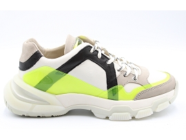 IDILIA SEVENTY STREET:CUIR + AUTRES MATERIAUX/BLANC//TEXTILE/GOMME