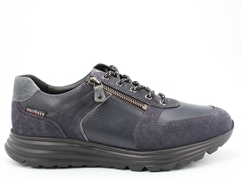 CITY RUN JOGGER BRAYAN:CUIR + AUTRES MATERIAUX/MARINE//CUIR/GOMME