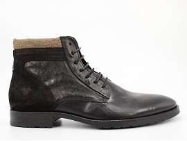 ISORA VENTURA 46:CUIR + AUTRES MATERIAUX/NOIR//TEXTILE/ELASTHOMERE