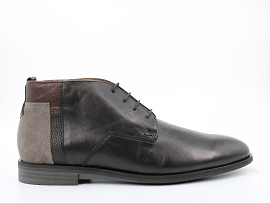 1258446 DOUGLAS 98A:CUIR + AUTRES MATERIAUX/NOIR//TEXTILE/ELASTHOMERE