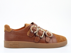 CHENOA BONGO:CUIR IMPRESSION REPTILE/MARRON//CUIR/GOMME