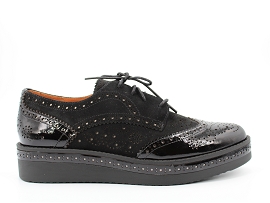 NAILA KIFOU:CUIR VERNI/NOIR//CUIR/GOMME