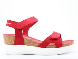 GIZEH CORALY:NUBUCK/ROUGE//CUIR/GOMME