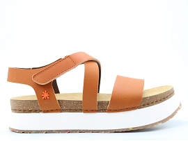 ENDIS 1268 MYKONOS:CUIR + AUTRES MATERIAUX/MARRON//TEXTILE/GOMME