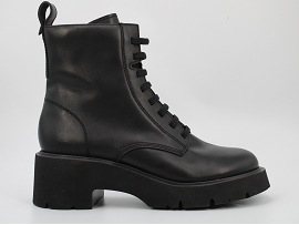 257130 MILAH K400577:CUIR/NOIR//TEXTILE/GOMME