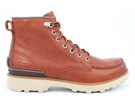 KATIE K400311 CARIBOU MOC:CUIR + AUTRES MATERIAUX/MARRON//TEXTILE/GOMME