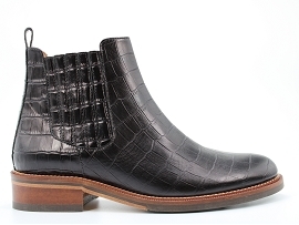 LISANDRO CANDIDE CHELSEA:CUIR IMPRESSION REPTILE/NOIR//TEXTILE/ELASTHOMERE