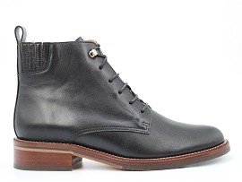 DELPHIA CANDIDE DESERT BOOTS:CUIR + AUTRES MATERIAUX/NOIR//TEXTILE/ELASTHOMERE