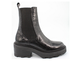 TERIE MIKE CHELSEA:CUIR IMPRESSION REPTILE/NOIR//TEXTILE/GOMME