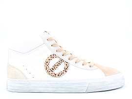 PEU TERRENO K101004 STRIKE MID CUT:CUIR + AUTRES MATERIAUX/BLANC//TEXTILE/GOMME