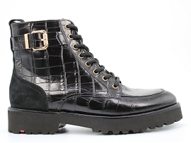 PIX K400304 FLEUR ST:CUIR IMPRESSION REPTILE/NOIR//TEXTILE/GOMME