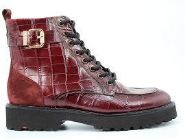 1F66 JET M FLEUR ST:CUIR IMPRESSION REPTILE/BORDEAUX//TEXTILE/GOMME