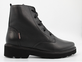 1257133 ODALIA N:CUIR + AUTRES MATERIAUX/NOIR/SUH/TEXTILE/GOMME