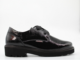 257130 ORELIA:CUIR VERNI/NOIR//TEXTILE/GOMME