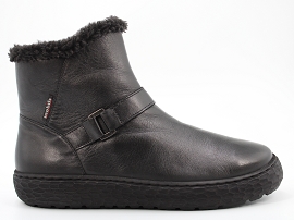 6 BOOT LILOUE:CUIR/NOIR//FOURREE/GOMME