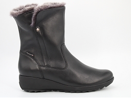 SALKA ANOUCHKA:CUIR/NOIR//FOURREE/GOMME