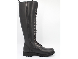 ZELDA FURIA:CUIR/NOIR//FOURREE/GOMME