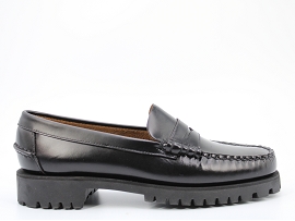 SANDAL DAN LUG WOMAN:CUIR/NOIR//CUIR/GOMME