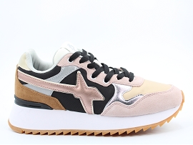 HELEN MIX YACK W:CUIR + AUTRES MATERIAUX/ROSE//TEXTILE/GOMME