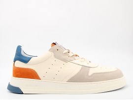 PACO ORDER SNEAKER:CUIR + AUTRES MATERIAUX/BLEU//TEXTILE/GOMME