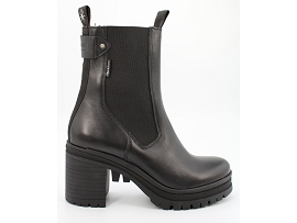 THEA PALLAMONA:CUIR + AUTRES MATERIAUX/NOIR//TEXTILE/GOMME