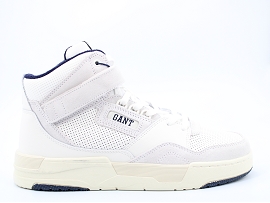 CHAUSSETTE F BROOKPAL:CUIR + AUTRES MATERIAUX/BLANC//TEXTILE/GOMME