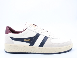 HELEN GRANDSLAM CLASSIC:CUIR + AUTRES MATERIAUX/WHITE//TEXTILE/GOMME