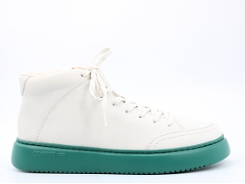 GREETING DEMI CREW RUNNER K400648:CUIR/BLANC//TEXTILE/GOMME
