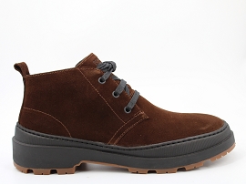 BOSTON WOOLY BRUTUS K300434:CUIR GRAS/MARRON//TEXTILE/GOMME