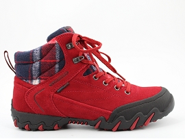 DAN LUG WOMAN NIGATA TEX:CUIR + AUTRES MATERIAUX/ROUGE//TEXTILE/GOMME