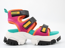 1257129 ADLEY WAY SANDAL 3 STRAP:POLYESTER/ROSE//TEXTILE/GOMME