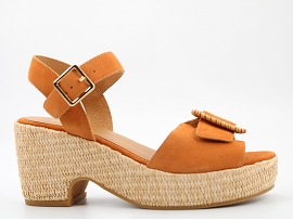 ALL SMILES SOCK TIHANA BUCKLE:SUEDE/ORANGE//CUIR/GOMME