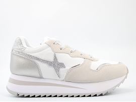 SPARK CLAY RHEAW:CUIR + AUTRES MATERIAUX/WHITE//TEXTILE/GOMME
