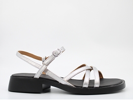  K201487 DANA<br>CUIR METALISE ARGENT  CUIR GOMME