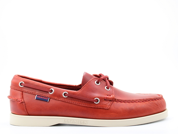 Sebago bateau docksides waxed rouge