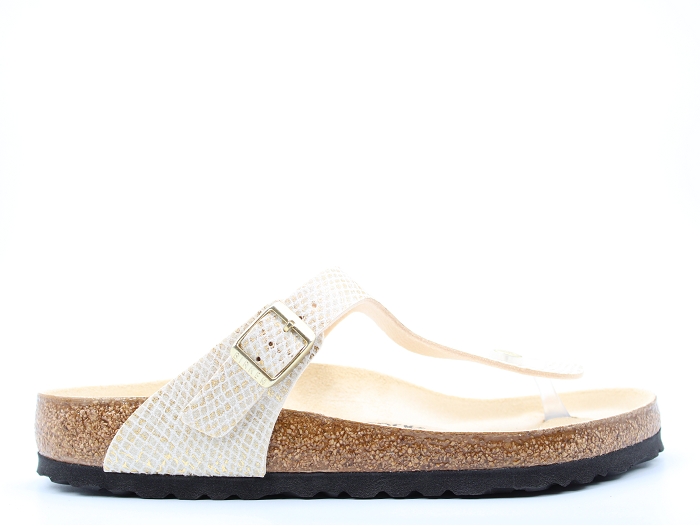 Birkenstock mule gizeh shiny python blanc